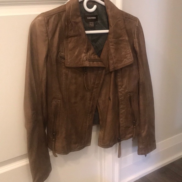 Danier brown leather jacket - Picture 2 of 3